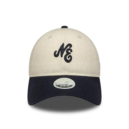 Pictured is this Womens New Era Linen 9TWENTY cap in Navy. 2
