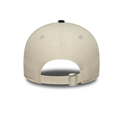Pictured is this Womens New Era Linen 9TWENTY cap in Navy. 4