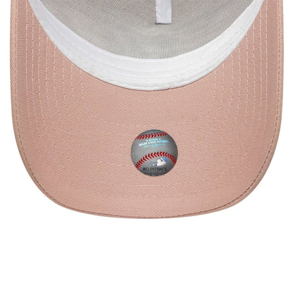 Pictured is this MLB League Essential Youth New York Yankees 9FORTY A-Frame Trucker cap in pastel pink. 4