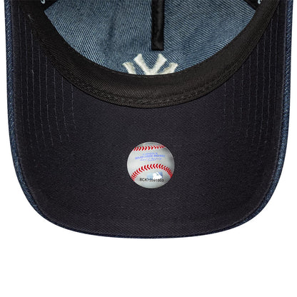 Pictured is this Womens MLB Denim New York Yankees 9TWENTY A-Frame cap in navy. 4