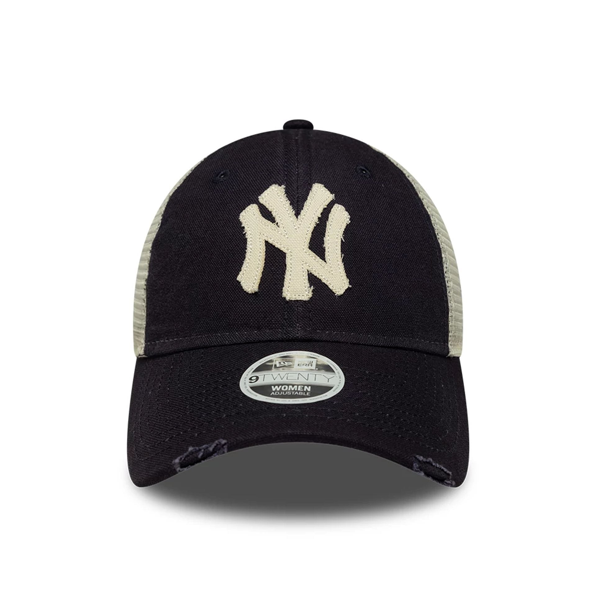 Pictured is this Womens MLB New York Yankees 9TWENTY Trucker cap in navy. 2