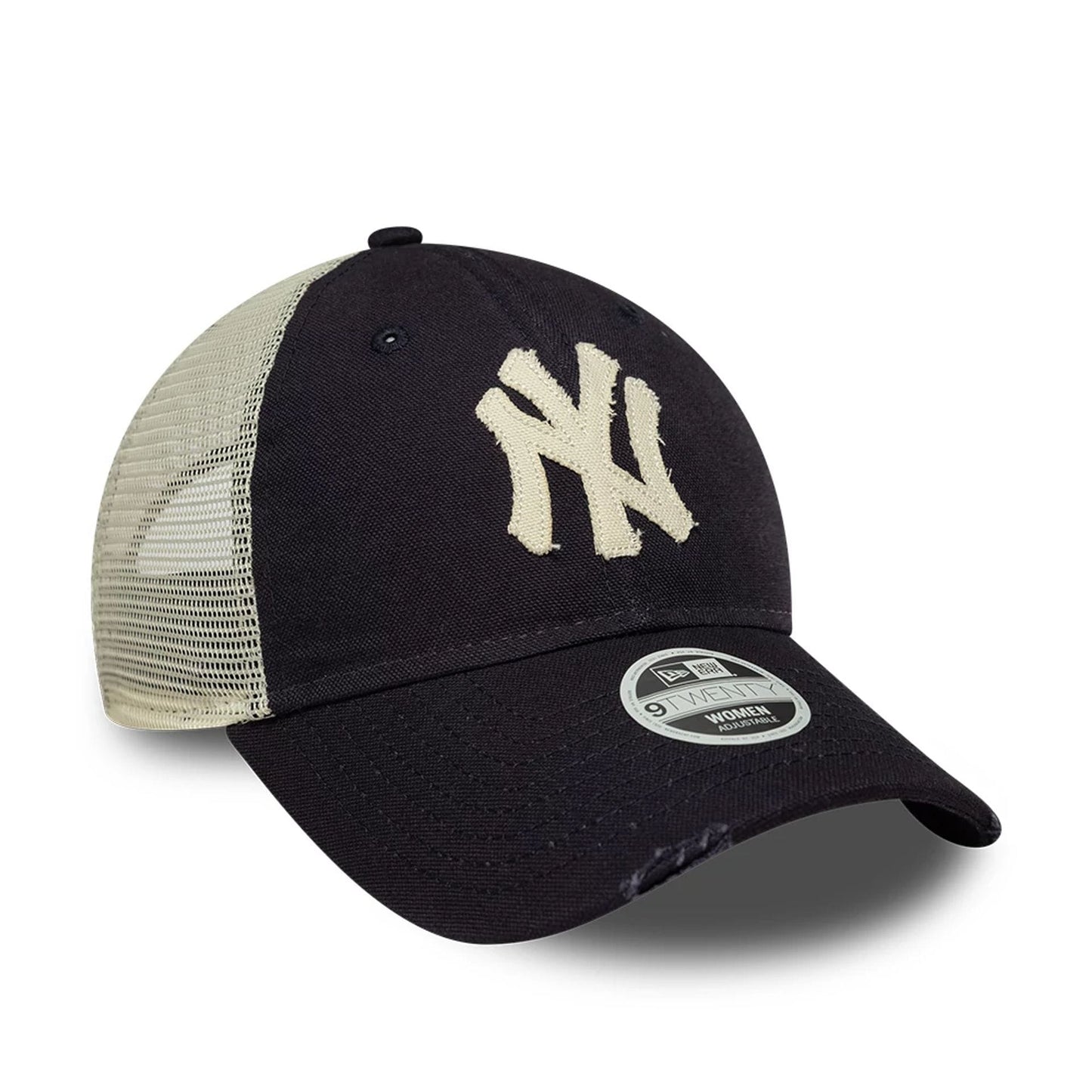 Pictured is this Womens MLB New York Yankees 9TWENTY Trucker cap in navy. 3