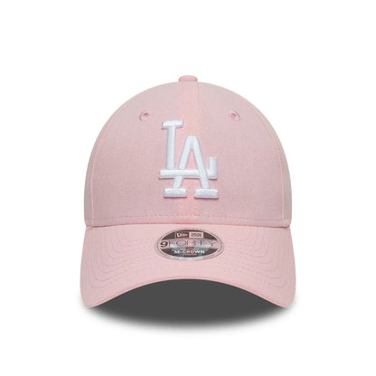Pictured is this Youth MLB Linen LA Dodgers 9FORTY M-Crown cap in pastel pink. 2