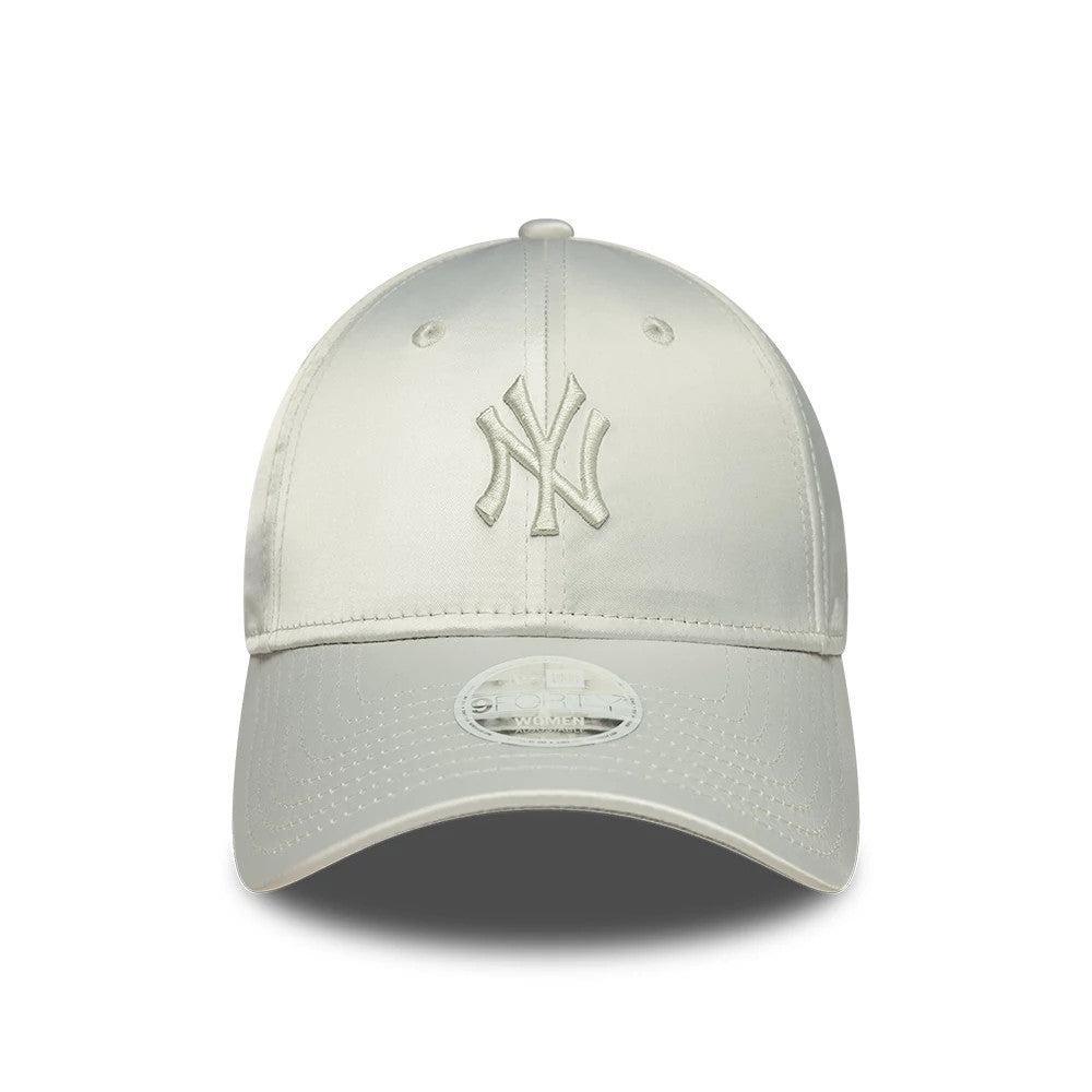 Pictured is this Womens MLB Satin Bow Back New York Yankees 9FORTY cap in grey. 3
