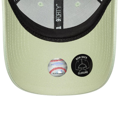 Pictured is this Womens MLB Satin Bow Back LA Dodgers 9FORTY cap in pastel green. 5