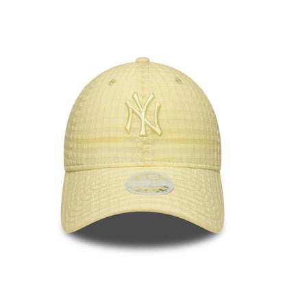 Pictured is this Womens MLB Seersucker New York Yankees 9TWENTY cap in pastel yellow. 2
