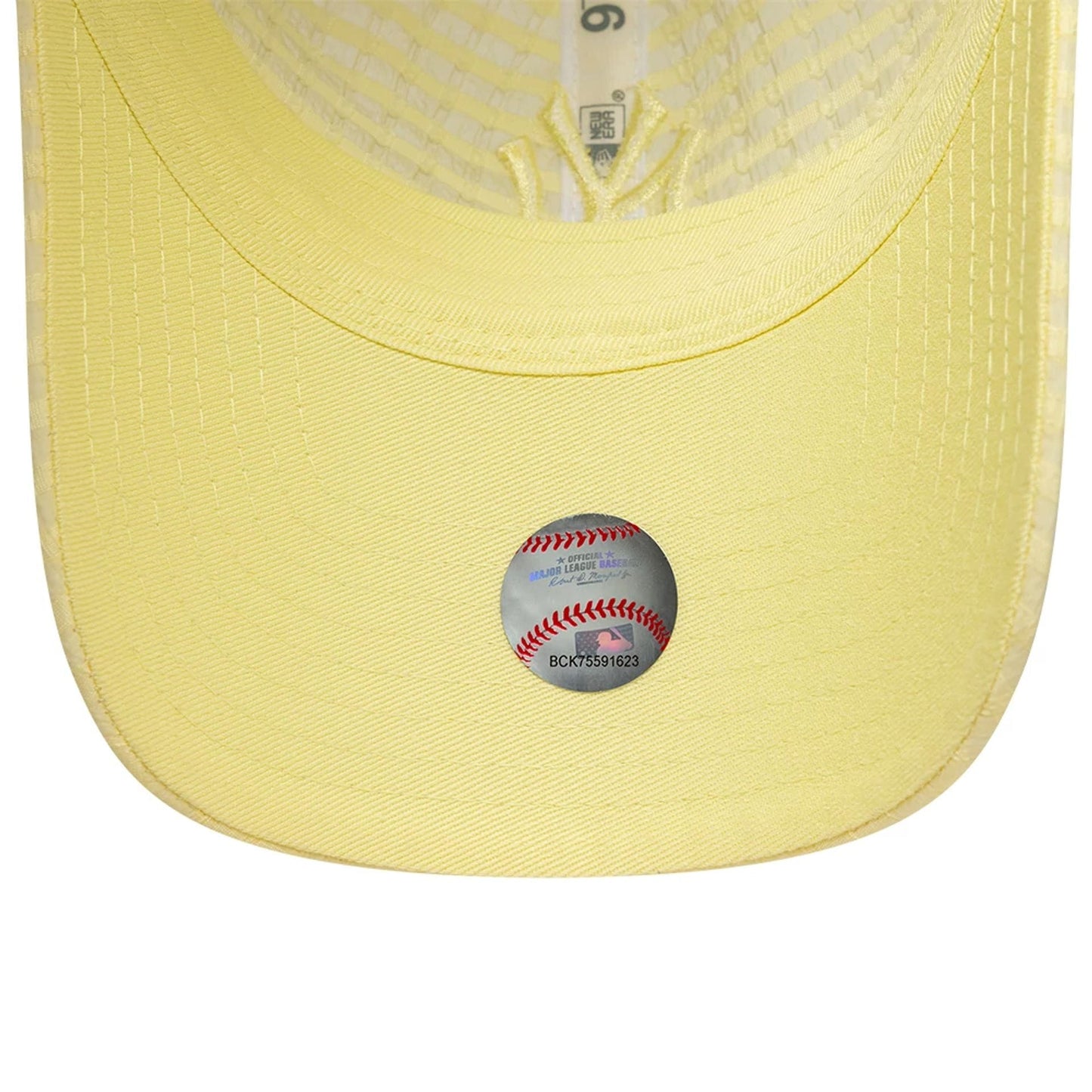 Pictured is this Womens MLB Seersucker New York Yankees 9TWENTY cap in pastel yellow. 5