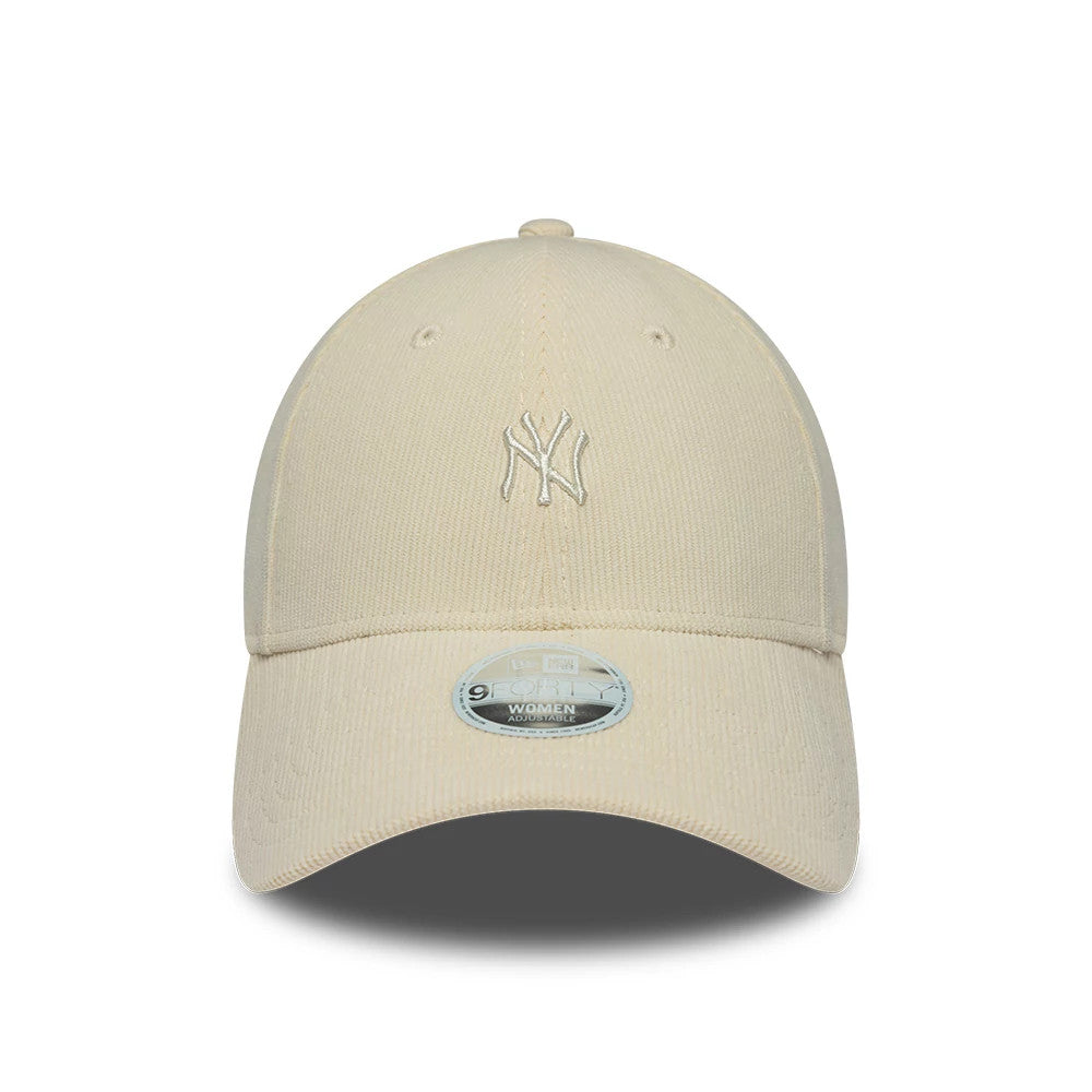 Pictured is this Womens MLB Cord Midi New York Yankees 9FORTY cap in Cream. 2
