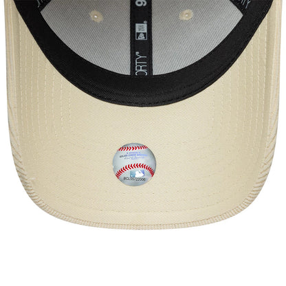 Pictured is this Womens MLB Cord Midi New York Yankees 9FORTY cap in Cream. 5