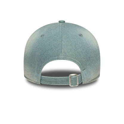 Pictured is this Womens MLB Denim LA Dodgers 9TWENTY A-Frame cap in Light Blue. 4