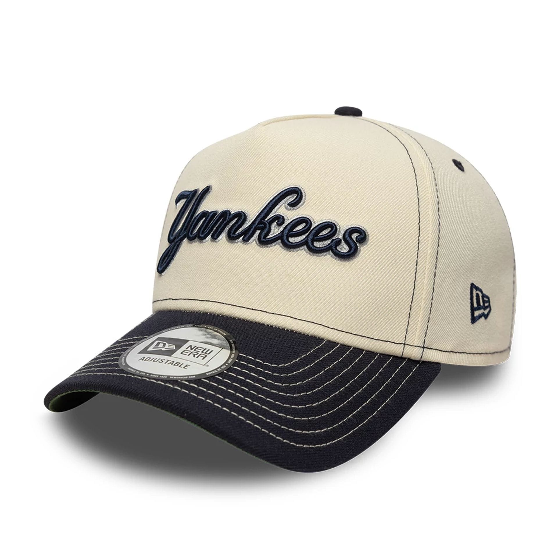 Pictured is this MLB City Icon New York Yankees 9FORTY E-Frame cap in Cream. 4