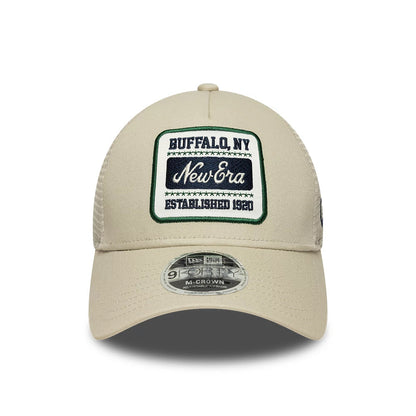 Pictured is this New Era Multi Patch 9FORTY M-Crown A-Frame cap in Cream. 3