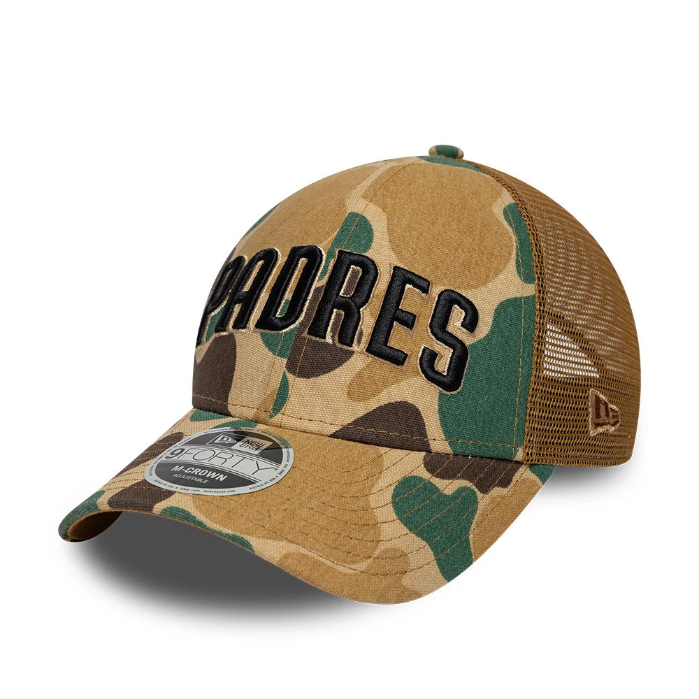 Pictured is this MLB Wordmark San Diego Padres 9FORTY M-Crown cap in Duck Camo. 1