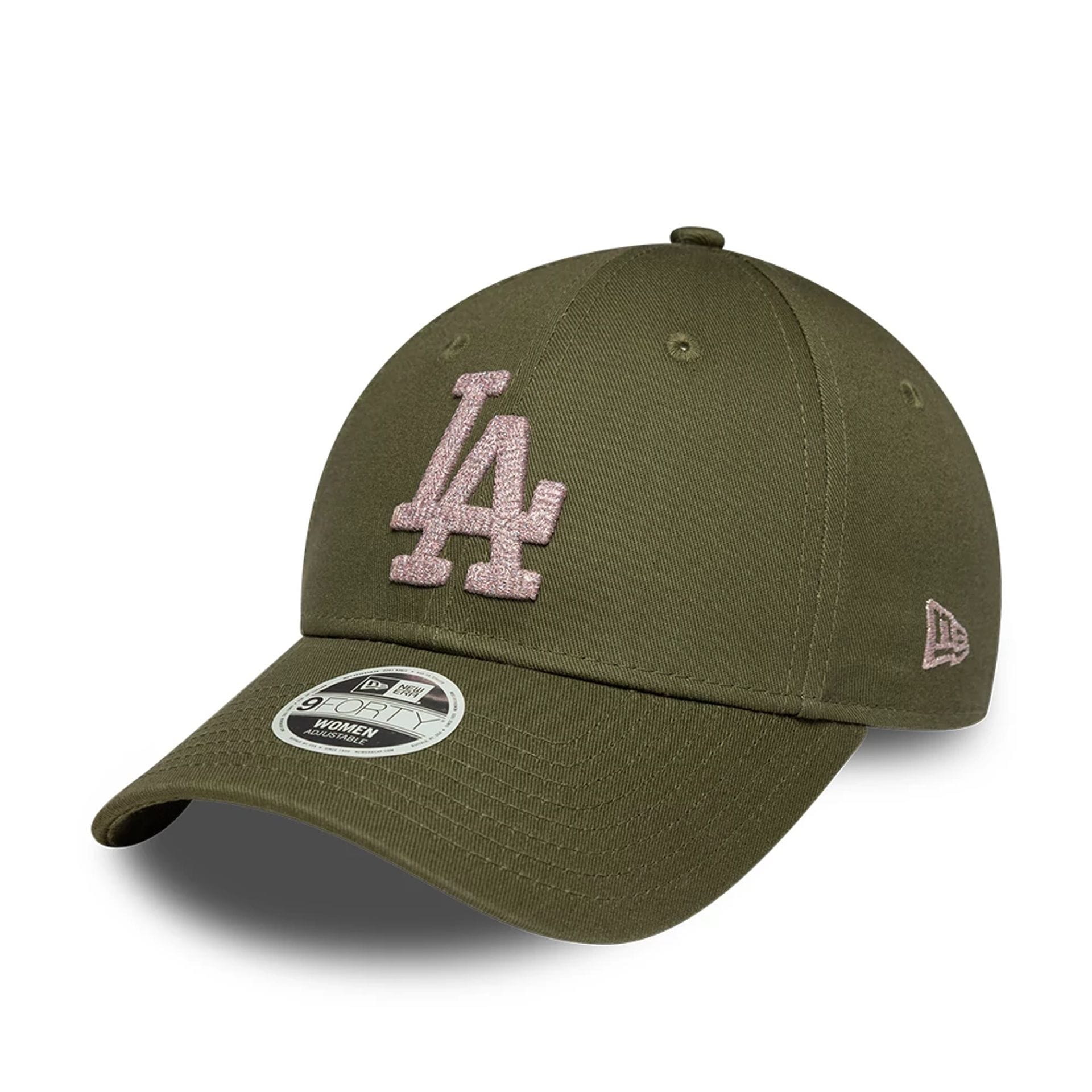 Pictured is this Womens MLB Metallic LA Dodgers 9FORTY cap in Dark Green. 1