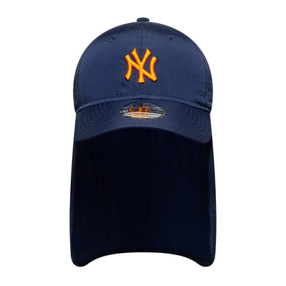Pictured is this Child MLB Sun Shield New York Yankees 9FORTY cap in navy. 2