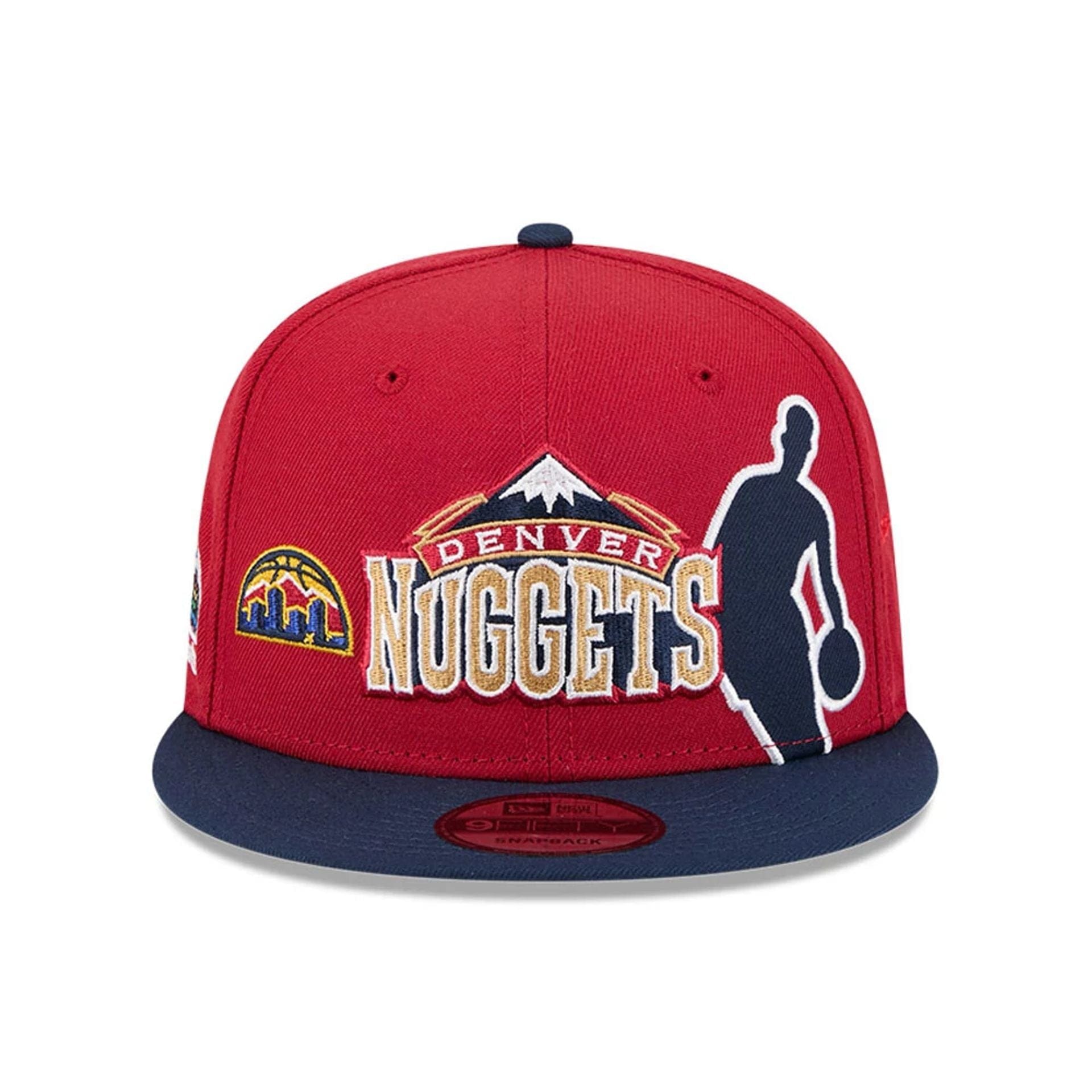 Pictured is this NBA Hardwood Classic All Star Game Denver Nuggets 9FIFTY Snapback cap in dark red. 3