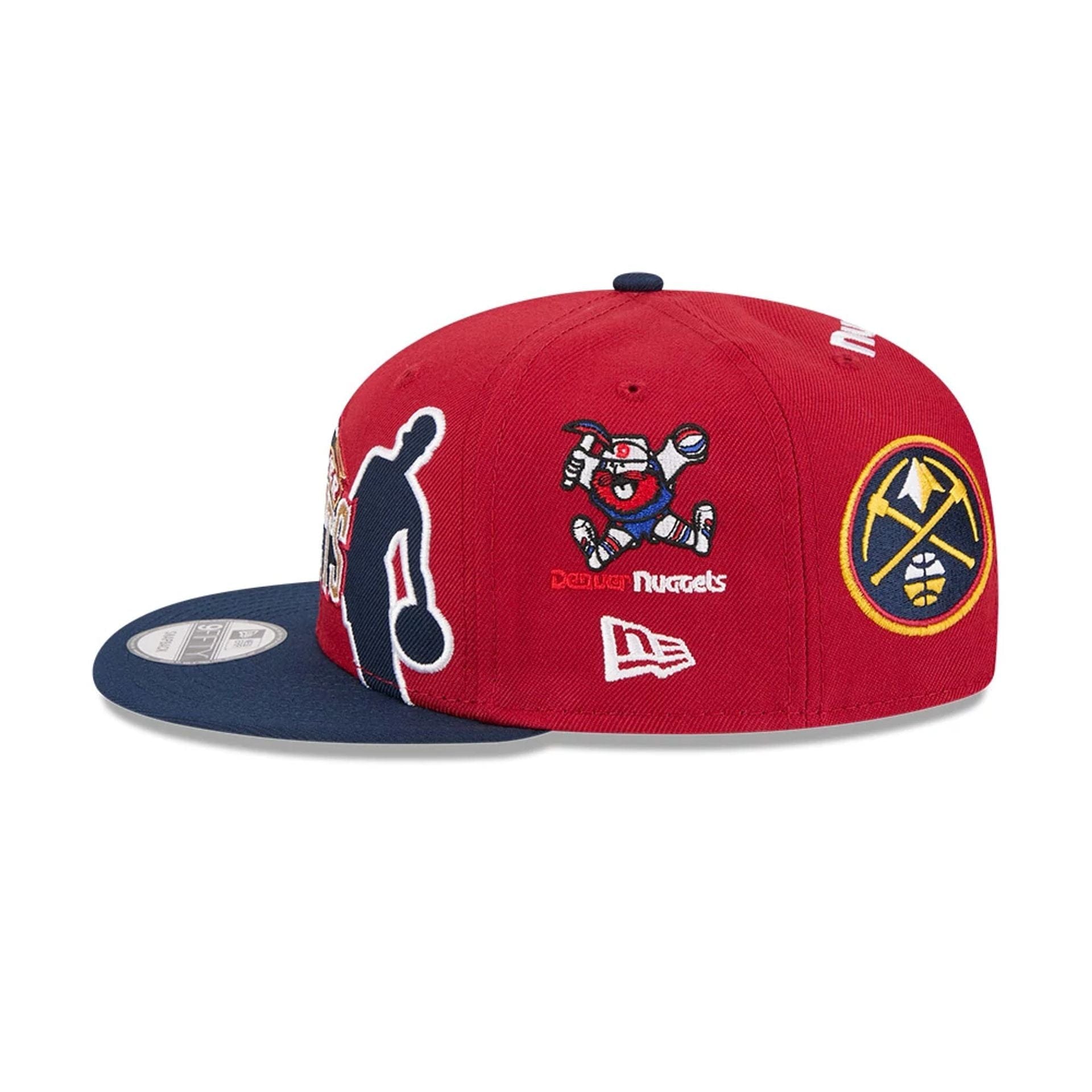 Pictured is this NBA Hardwood Classic All Star Game Denver Nuggets 9FIFTY Snapback cap in dark red. 6