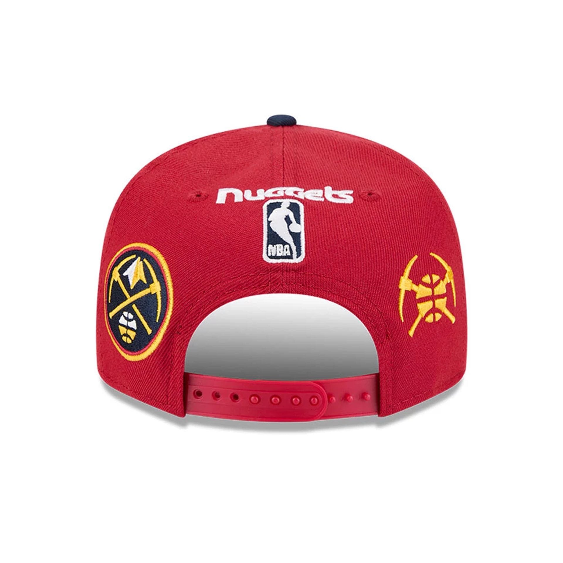 Pictured is this NBA Hardwood Classic All Star Game Denver Nuggets 9FIFTY Snapback cap in dark red. 5