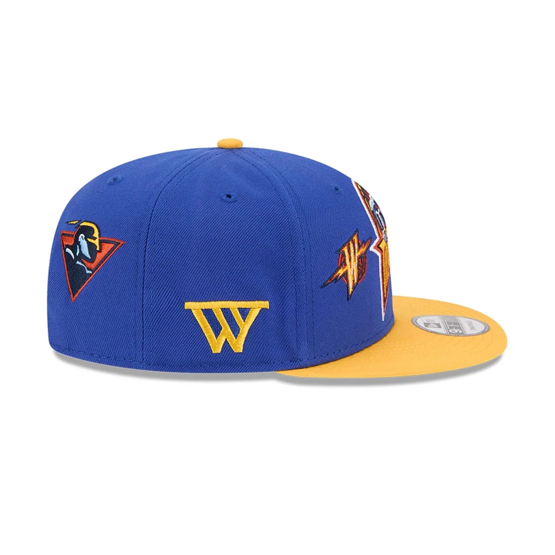 Pictured is this NBA Hardwood Classic All Star Game Golden State Warriors 9FIFTY Snapback cap in blue. 7