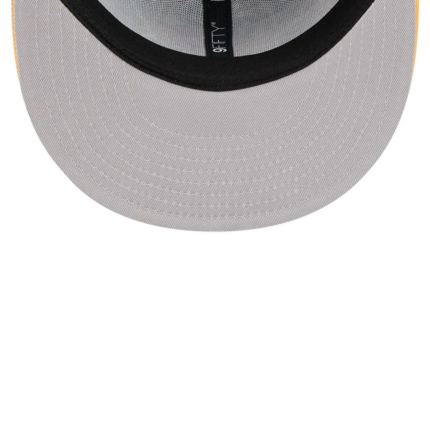 Pictured is this NBA Hardwood Classic All Star Game Golden State Warriors 9FIFTY Snapback cap in blue. 2