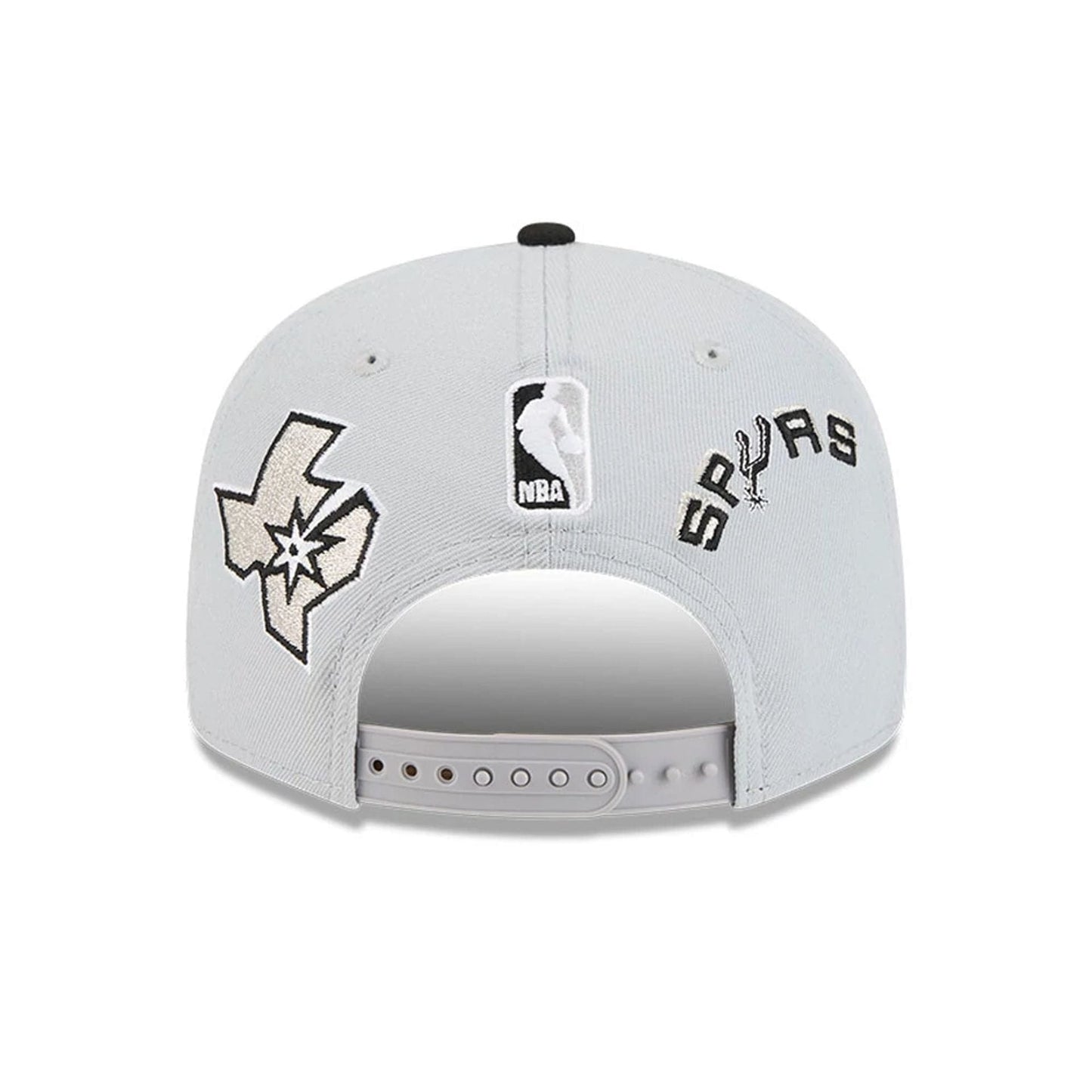 Pictured is this NBA Hardwood Classic All Star Game San Antonio Spurs 9FIFTY Snapback cap in grey. 5