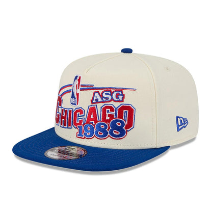 Pictured is this NBA Hardwood Classic All Star Game Chicago Bulls 9FIFTY A-Frame Snapback cap in white. 4