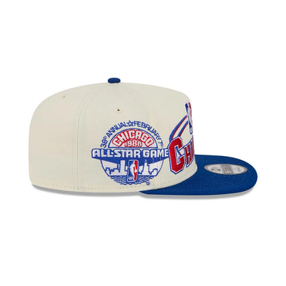 Pictured is this NBA Hardwood Classic All Star Game Chicago Bulls 9FIFTY A-Frame Snapback cap in white. 5
