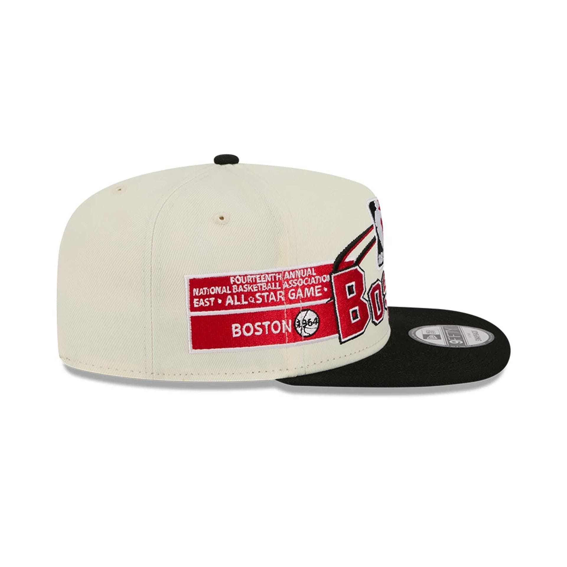 Pictured is this NBA Hardwood Classic All Star Game Boston Celtics 9FIFTY A-Frame Snapback cap in white. 5