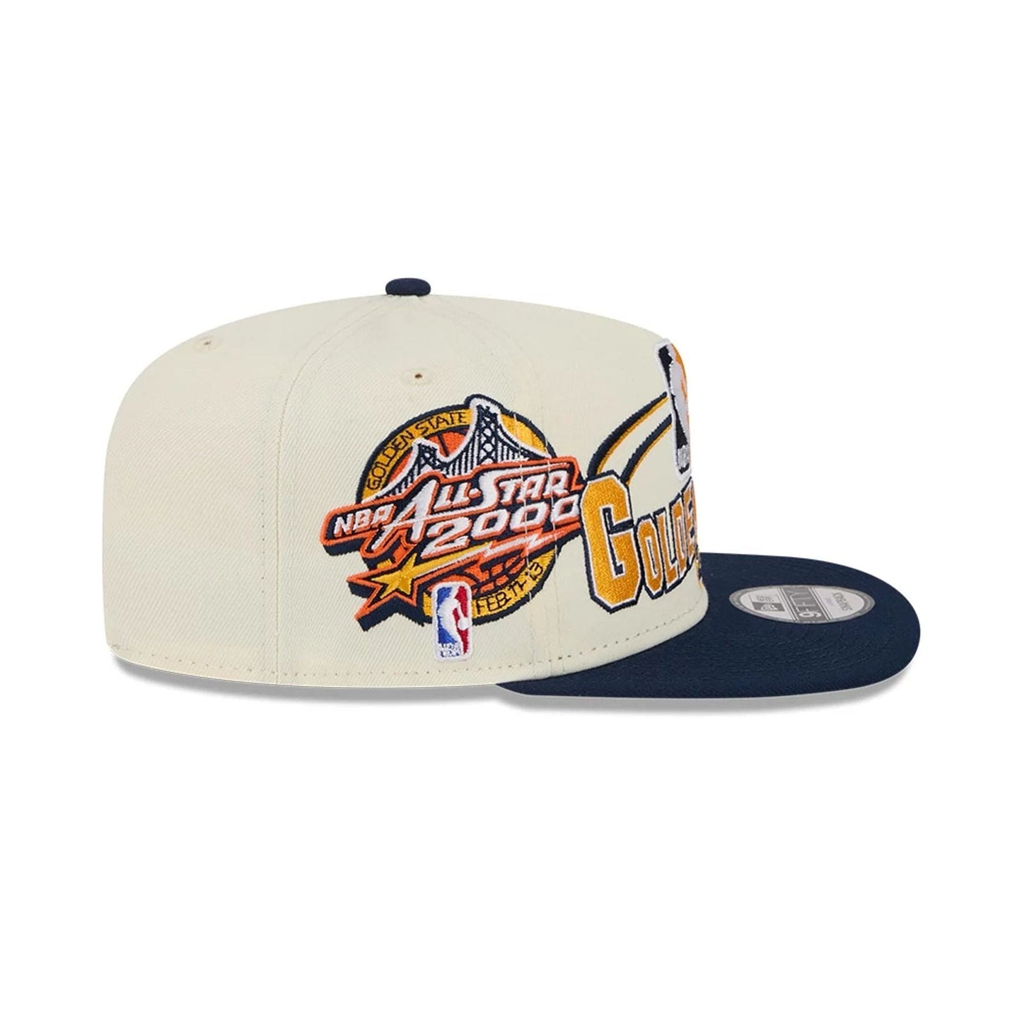 Pictured is this NBA Hardwood Classic All Star Game Golden State Warriors 9FIFTY A-Frame Snapback cap in white. 5