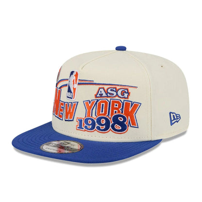 Pictured is this NBA Hardwood Classic All Star Game New York Knicks 9FIFTY A-Frame Snapback cap in white. 4