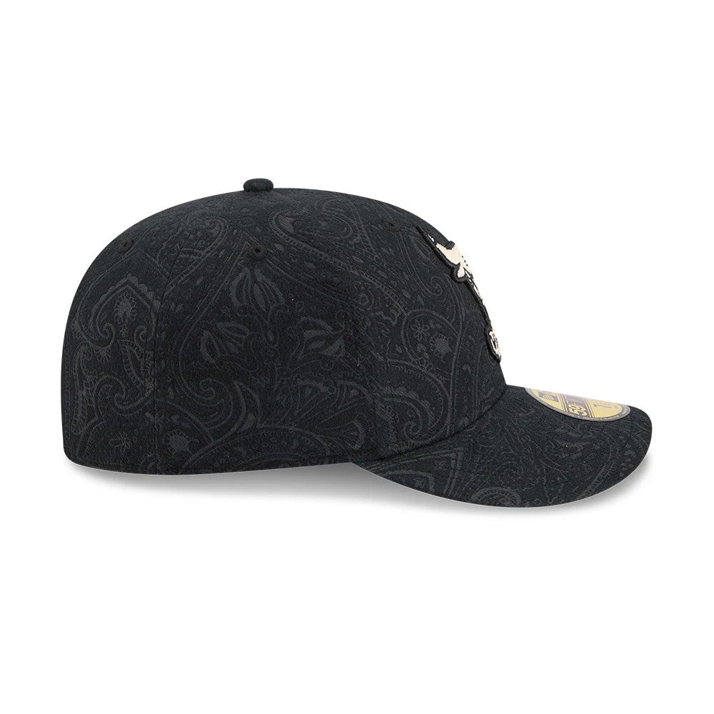 Pictured is this NBA Brushed Cotton Chicago Bulls 59FIFTY Fitted cap in black. 6