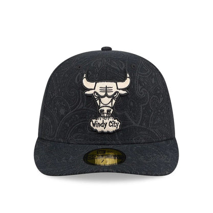 Pictured is this NBA Brushed Cotton Chicago Bulls 59FIFTY Fitted cap in black. 3
