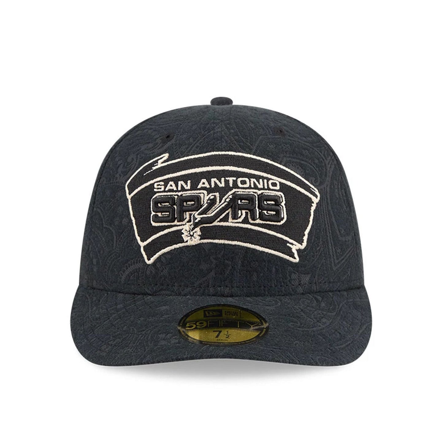 Pictured is this NBA Brushed Cotton San Antonio Spurs 59FIFTY Fitted cap in black. 3