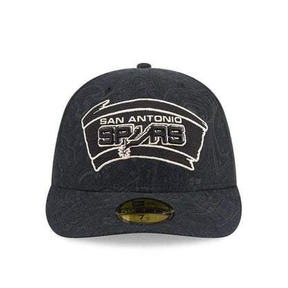 Pictured is this NBA Brushed Cotton San Antonio Spurs 59FIFTY Fitted cap in black. 3