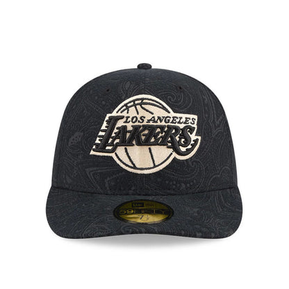 Pictured is this NBA Brushed Cotton LA Lakers 59FIFTY Fitted cap in black. 3