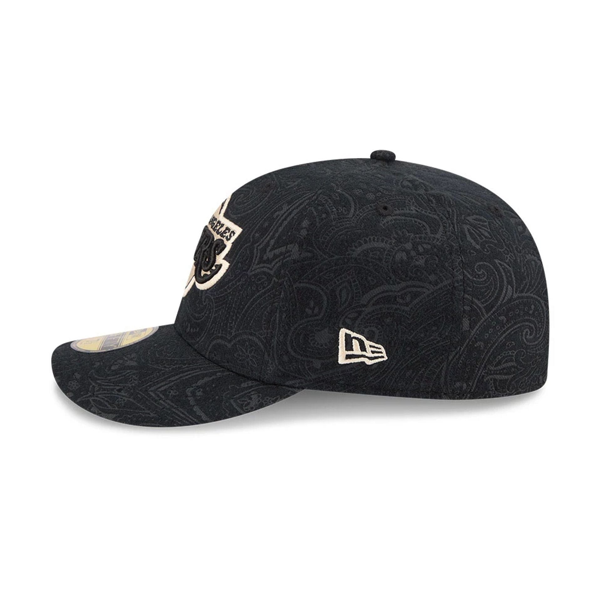 Pictured is this NBA Brushed Cotton LA Lakers 59FIFTY Fitted cap in black. 5