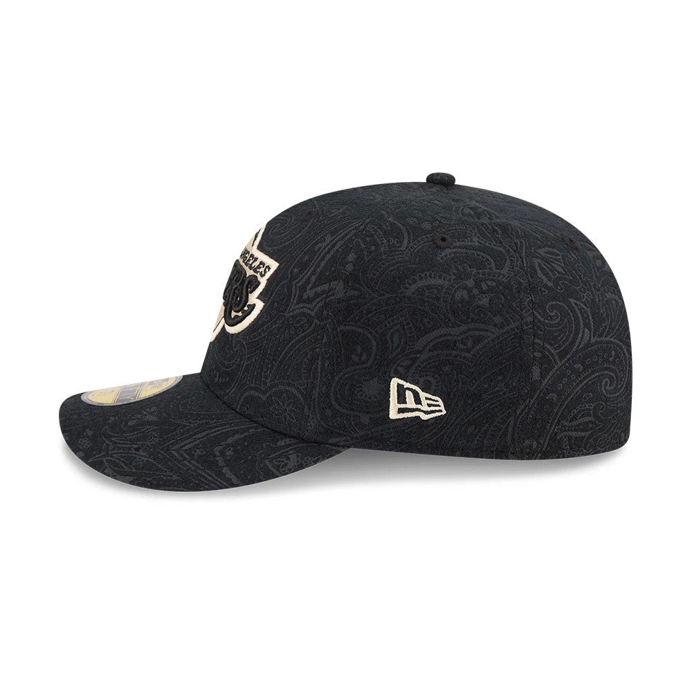 Pictured is this NBA Brushed Cotton LA Lakers 59FIFTY Fitted cap in black. 5