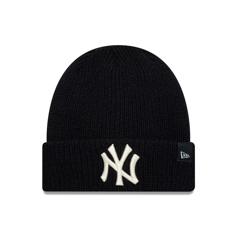 Pictured is this MLB Cashmere Knit New York Yankees Cuff Knit Beanie hat in black. 4