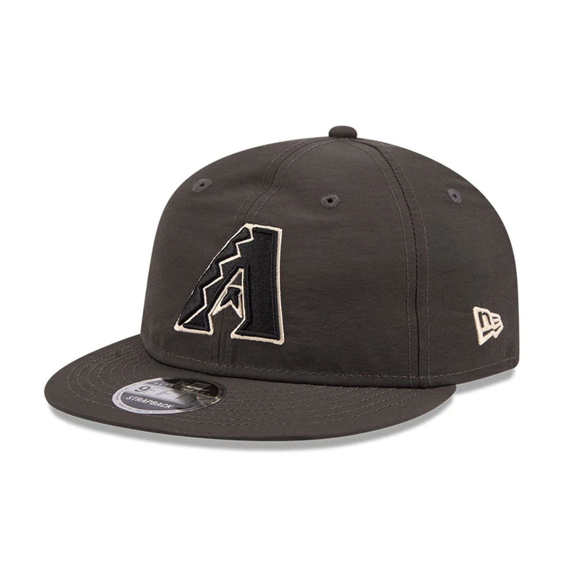 Pictured is this MLB Nylon Arizona Diamondbacks Retro Crown 9FIFTY cap in black. 1