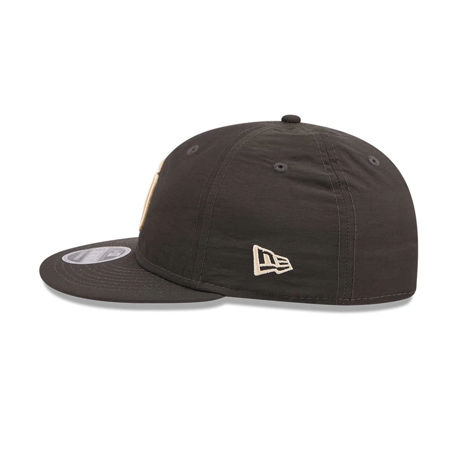 Pictured is this MLB Nylon San Diego Padres Retro Crown 9FIFTY cap in black. 5