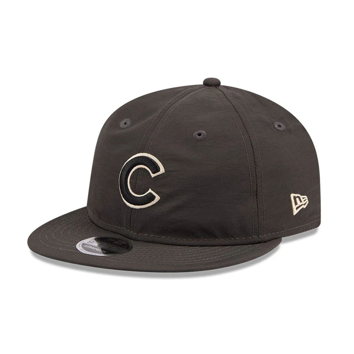 Pictured is this MLB Nylon Chicago Cubs Retro Crown 9FIFTY cap in black. 1