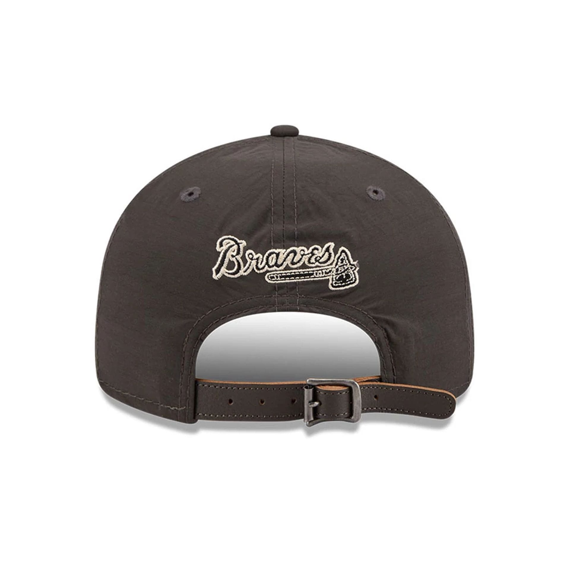 Pictured is this MLB Nylon Atlanta Braves Retro Crown 9FIFTY cap in black. 2