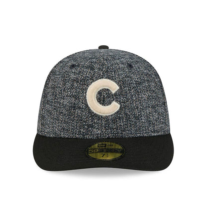 Pictured is this MLB Tweedy Cotton Chicago Cubs 59FIFTY Fitted cap in black. 3