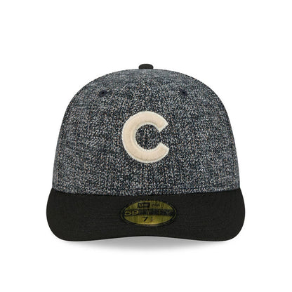 Pictured is this MLB Tweedy Cotton Chicago Cubs 59FIFTY Fitted cap in black. 3