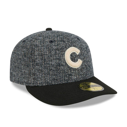 Pictured is this MLB Tweedy Cotton Chicago Cubs 59FIFTY Fitted cap in black. 4
