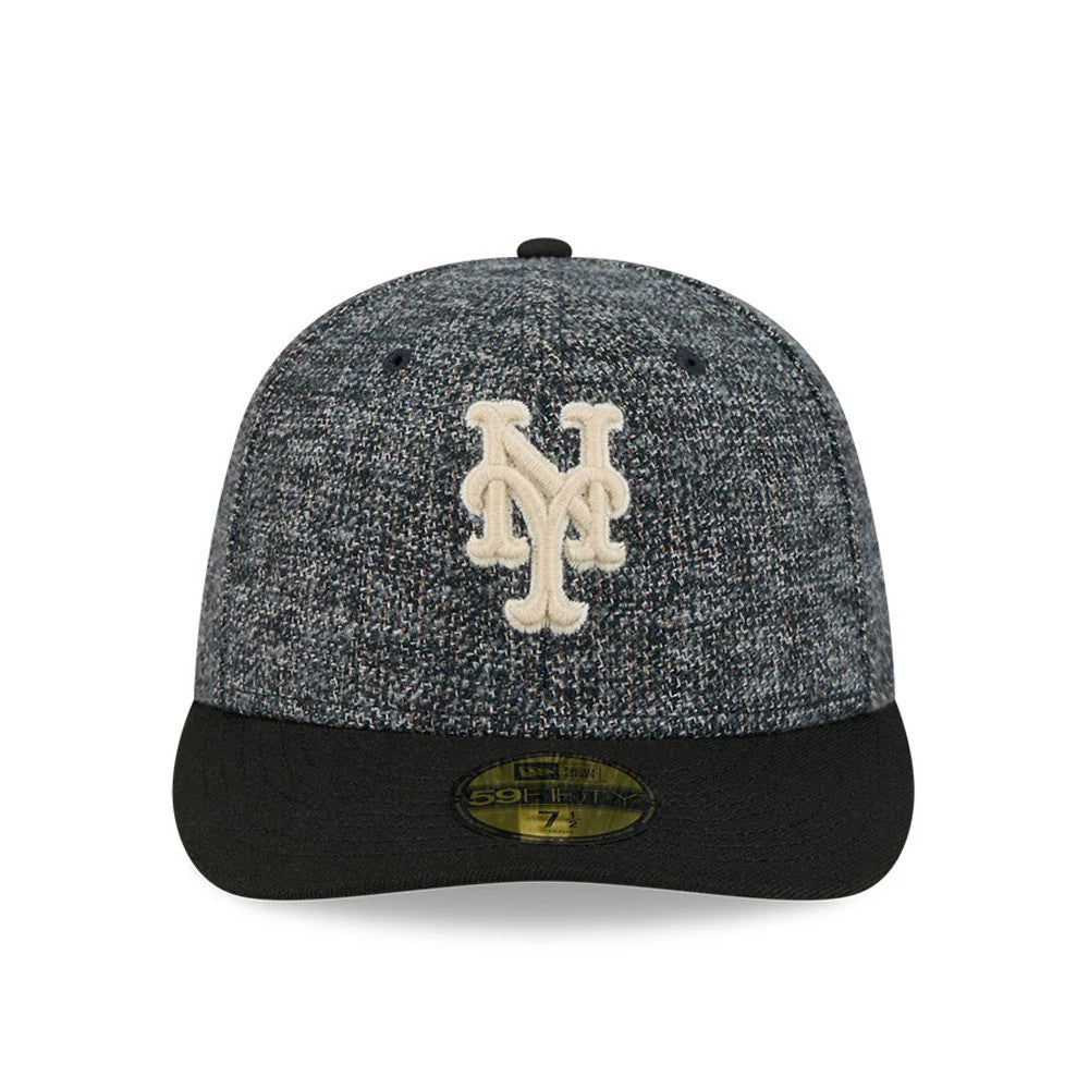 Pictured is this MLB Tweedy Cotton New York Mets 59FIFTY Fitted cap in black. 3
