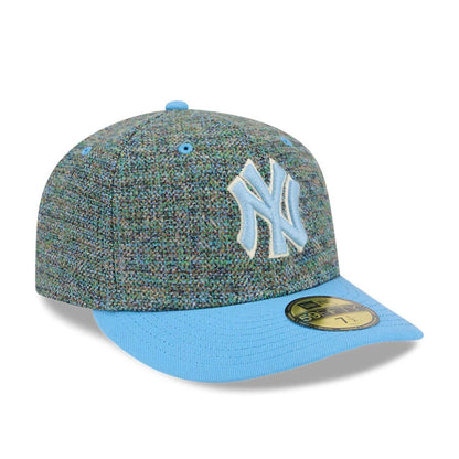 Pictured is this MLB Tweedy Cotton New York Yankees 59FIFTY Fitted cap in pastel blue. 4