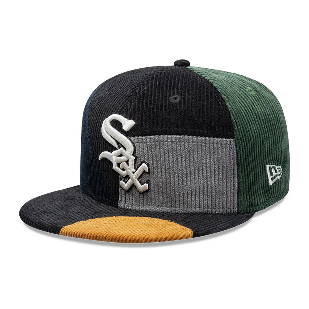 Pictured is this MLB Patchwork Chicago White Sox 59FIFTY Fitted cap in black. 3