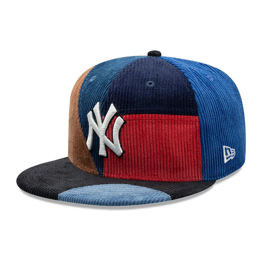 Pictured is this MLB Patchwork New York Yankees 59FIFTY Fitted cap in navy. 4