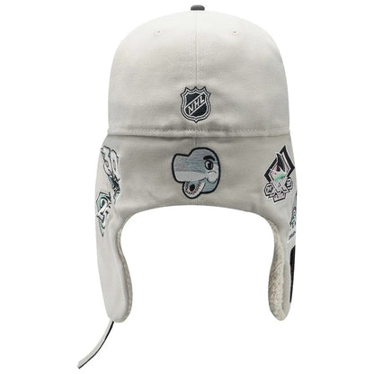 Pictured is this NHL Patch San Jose Sharks Dogear 59FIFTY Fitted cap in light beige. 6